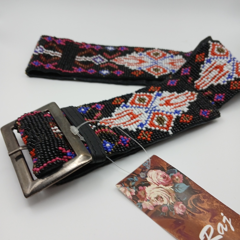 RAJ Beaded Belt - Southwest Design Multi- Color NEW WITH TAGS